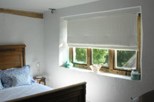 White Linen Bedroom Blind