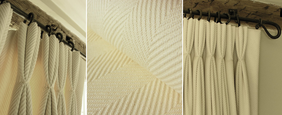 deeply textured cotton herringbone makes luxuriously thick snug curtains